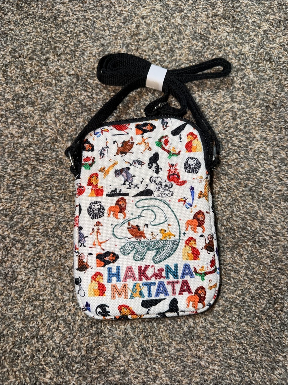 Hakuna Matata Lion King Crossbody Phone Bag - White Multi